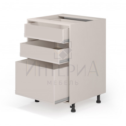 Тумба прямая 300x520x820, универсальная, без полок, 3 ящика с высоким нижним
